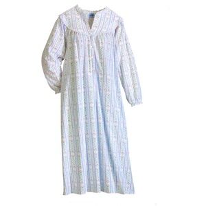 Lanz Tyrolean 50 Inch Flannel Nightgown 🩷💙🤍